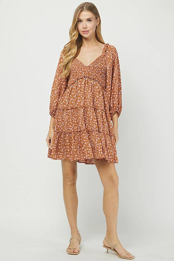 Autumn Love Long sleeve tiered dress