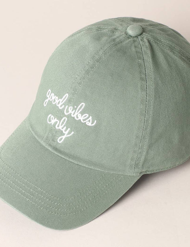 Good Vibes Only Embroidered Letters Baseball Cap
